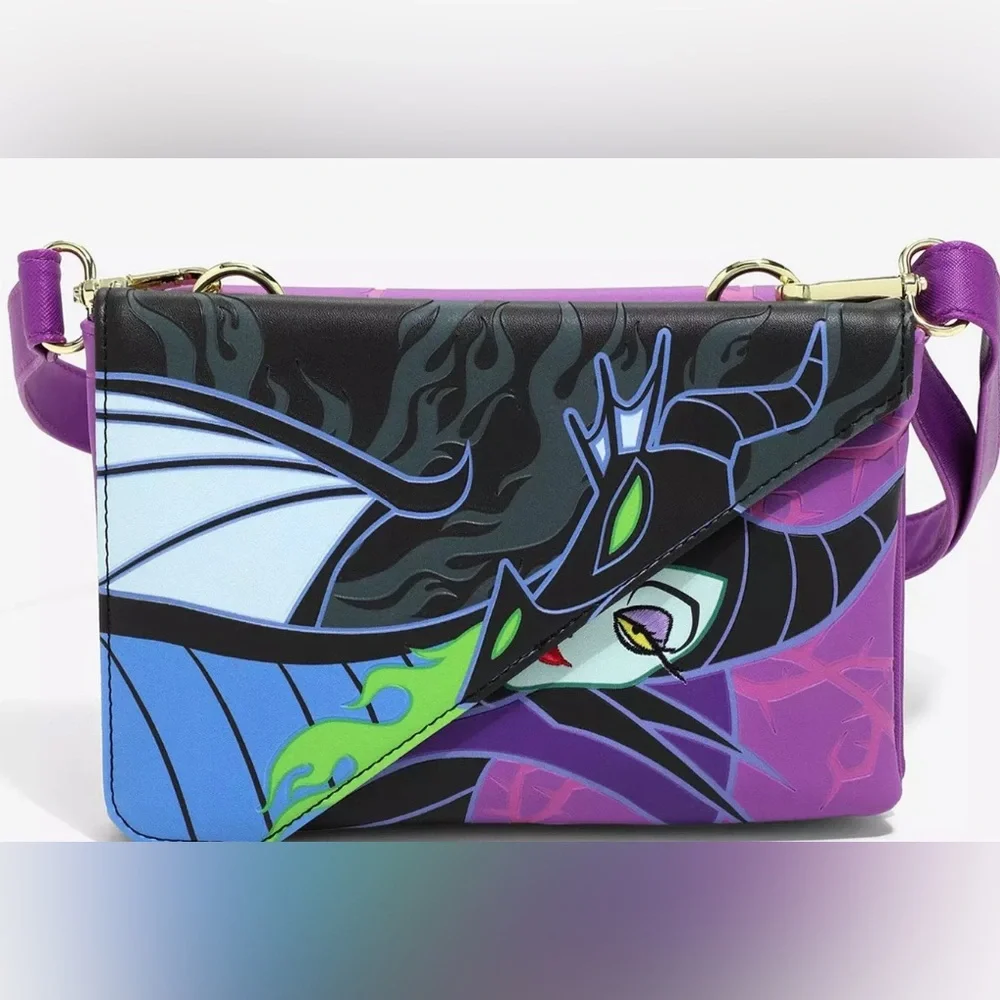 24HR DROP ⬇️ Loungefly Maleficent Split crossbody glow bag - Picture 2 of 4